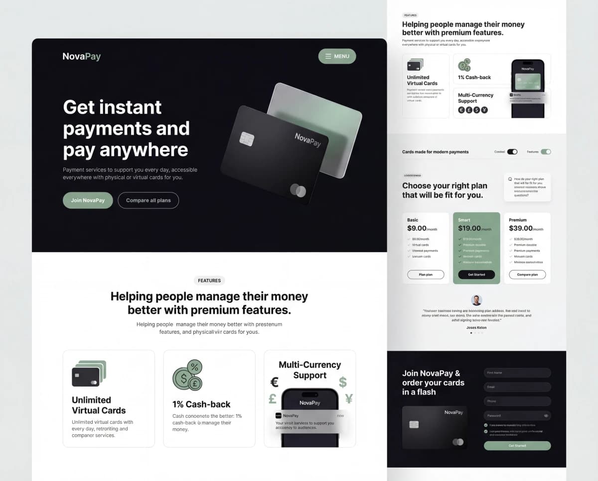 NovaPay landing page